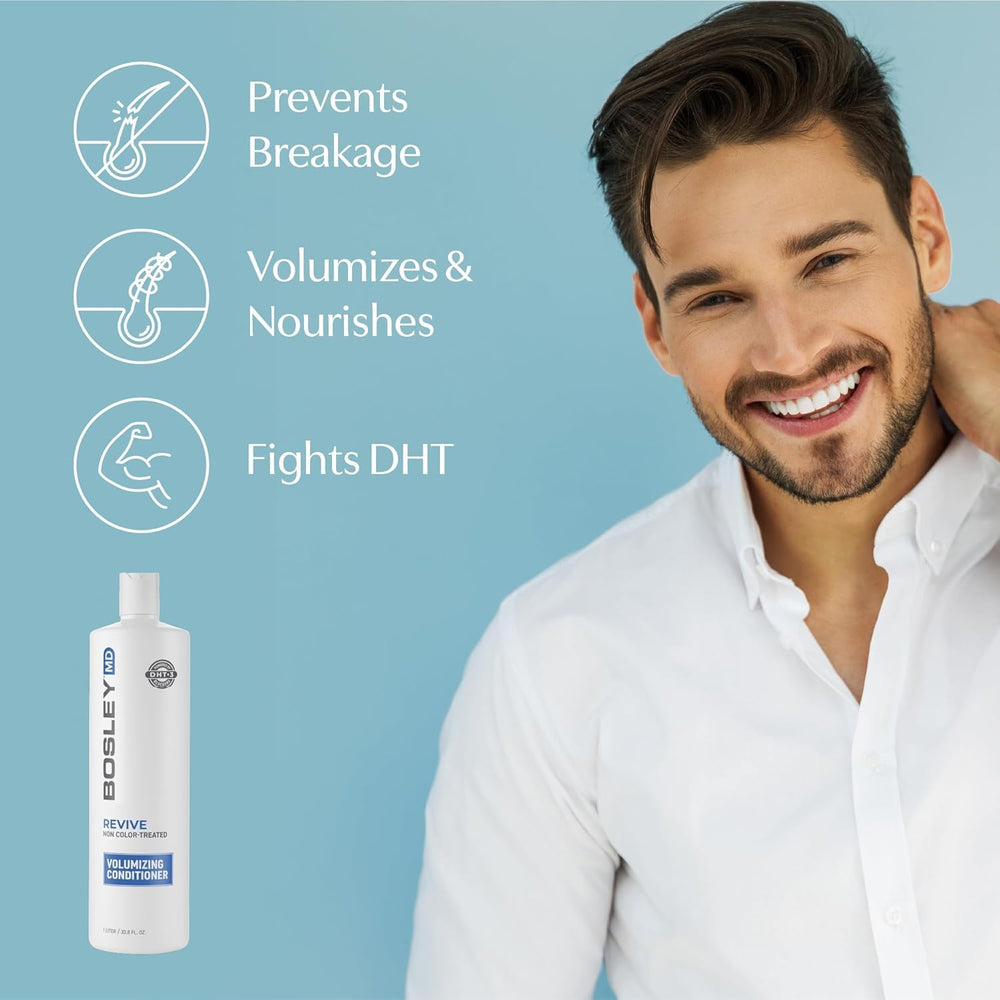 BosRevive conditioner on hair demonstrates scalp nourishment and added body