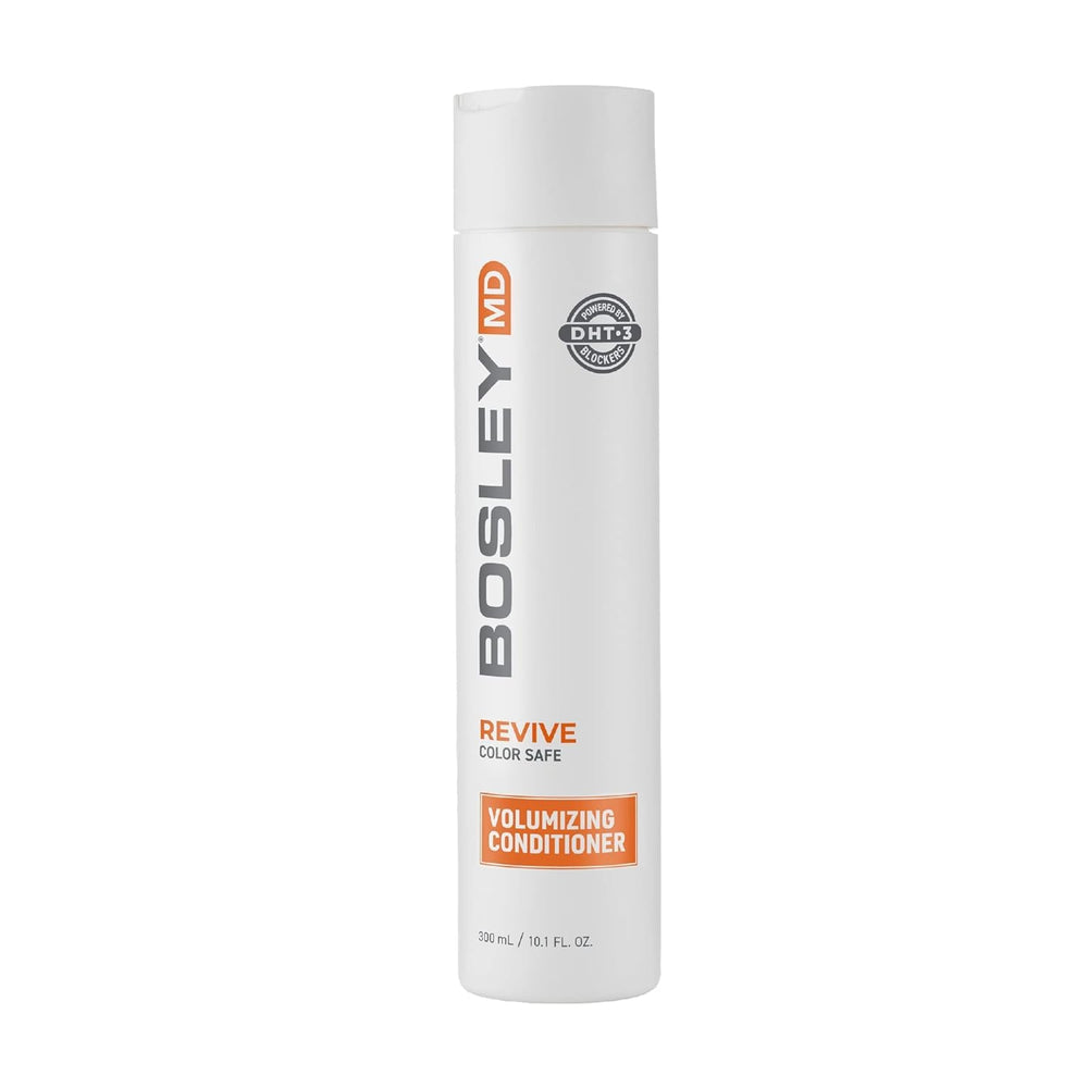 BosRevive volume conditioner bottle front promotes fuller-looking hair.