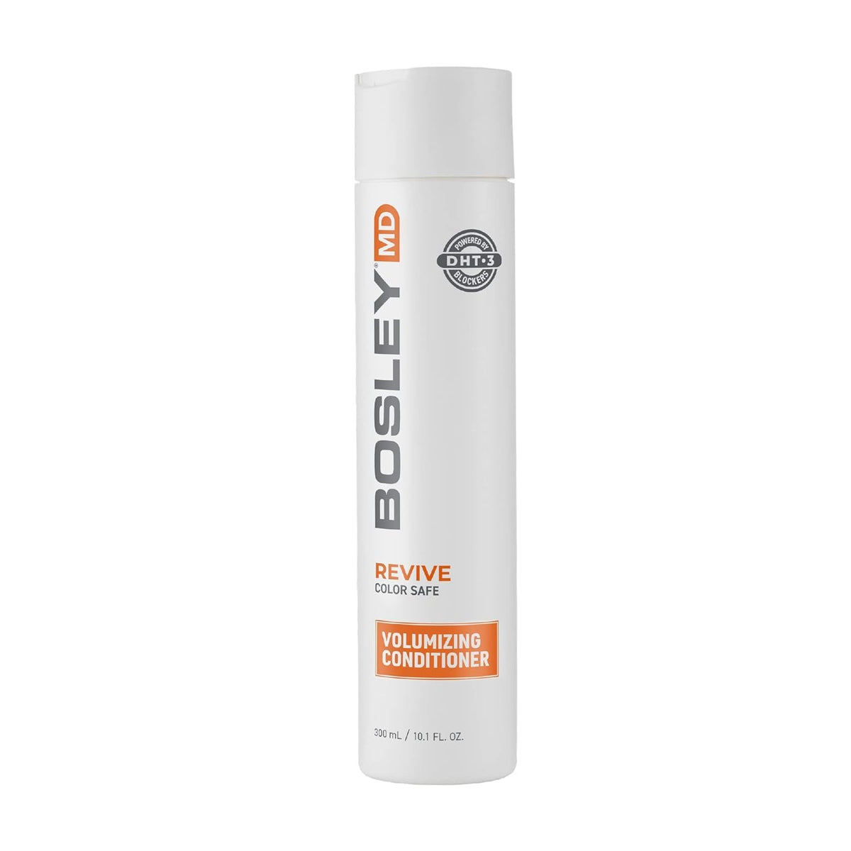 BosRevive volume conditioner bottle front promotes fuller-looking hair.