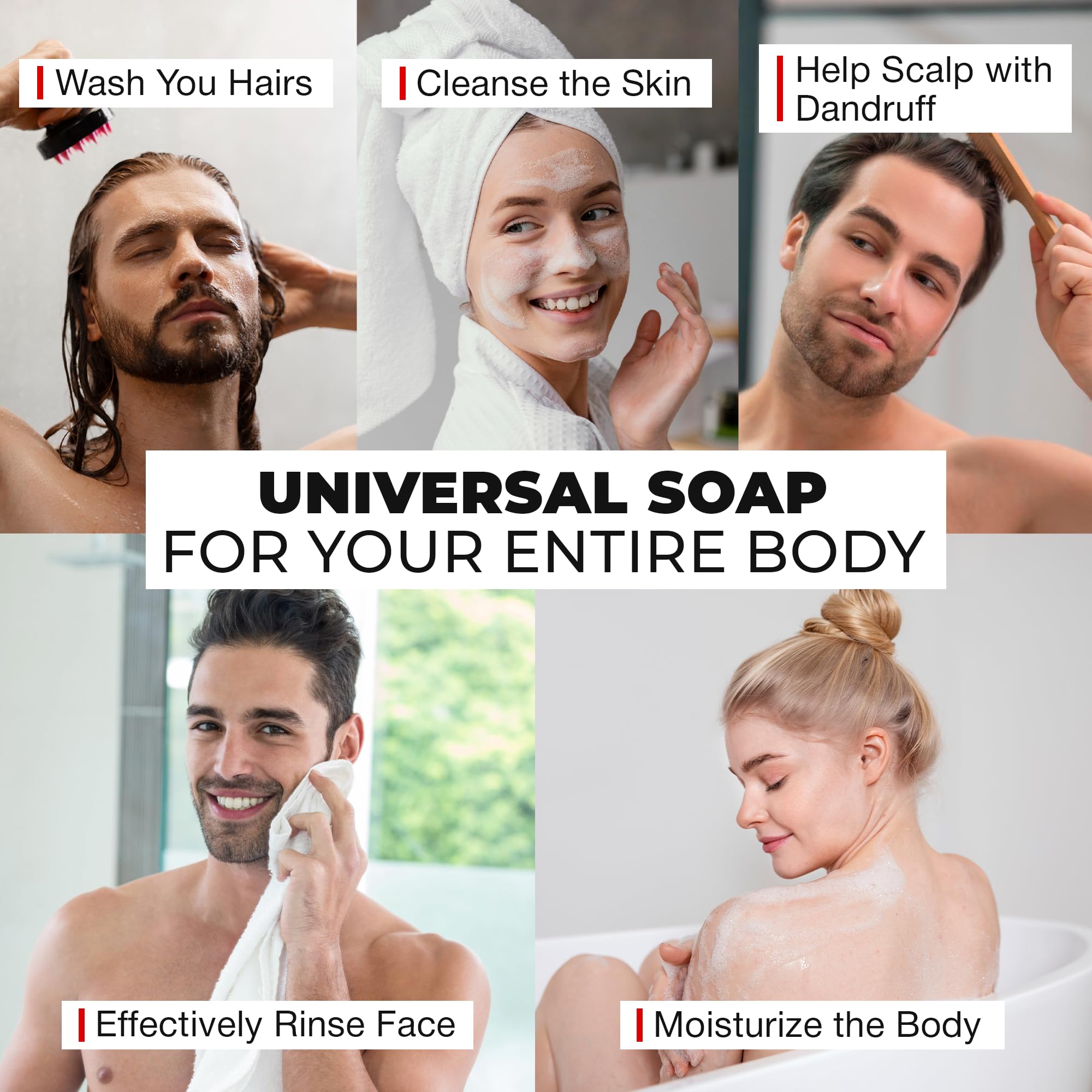 Bossman bar forms foamy shampoo and body wash for complete cleansing