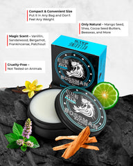 Bossman Beard Balm jar demonstrates shaping power with a light hold for controlled styling.