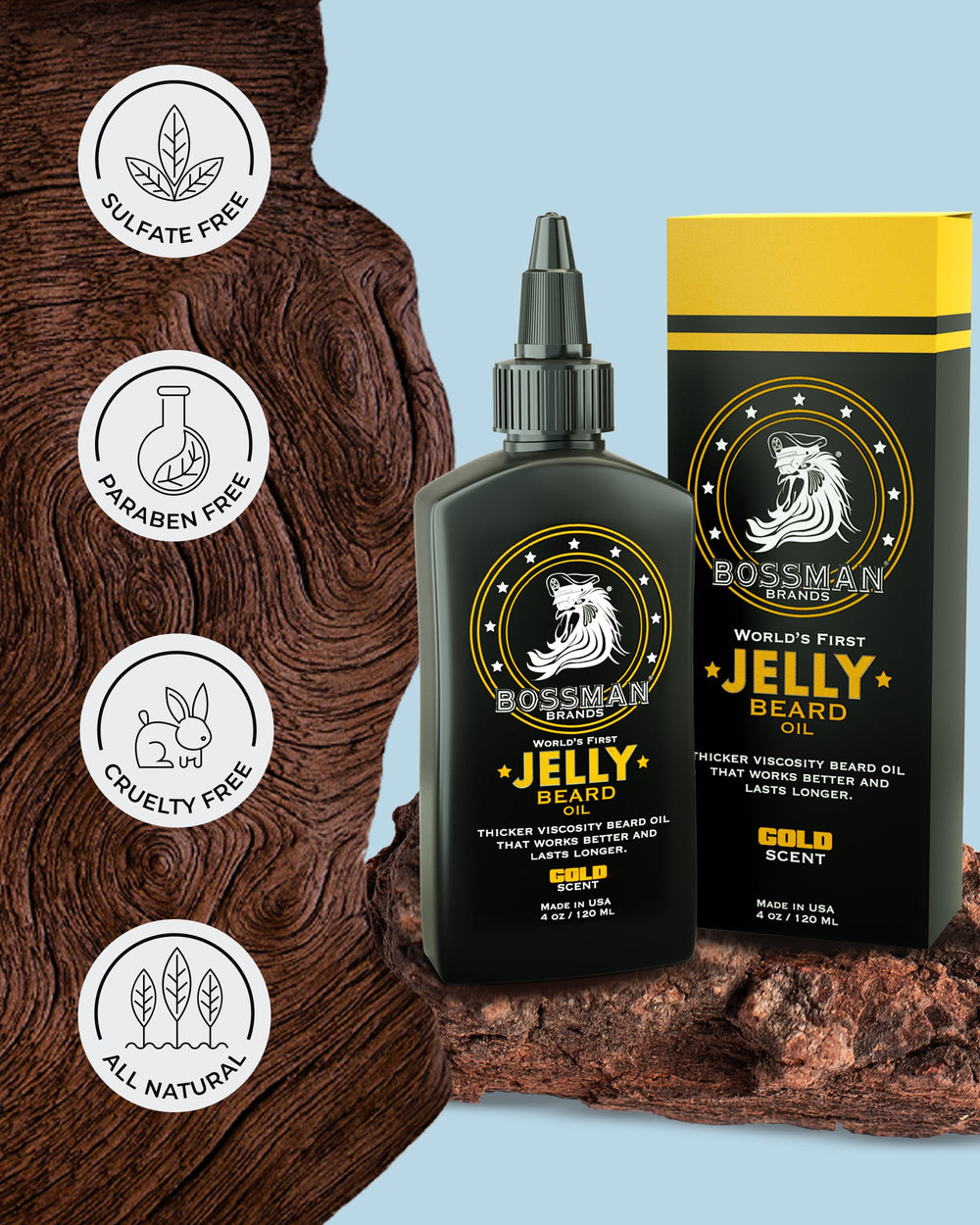 Bossman beard growth look full beard with Jelly and Balm.
