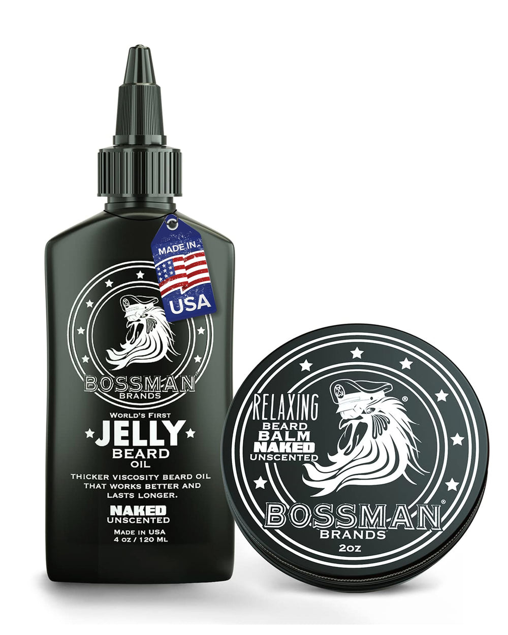 Bossman Beard Oil Jelly bottle with creamy texture for easy application and fuller beard impression
