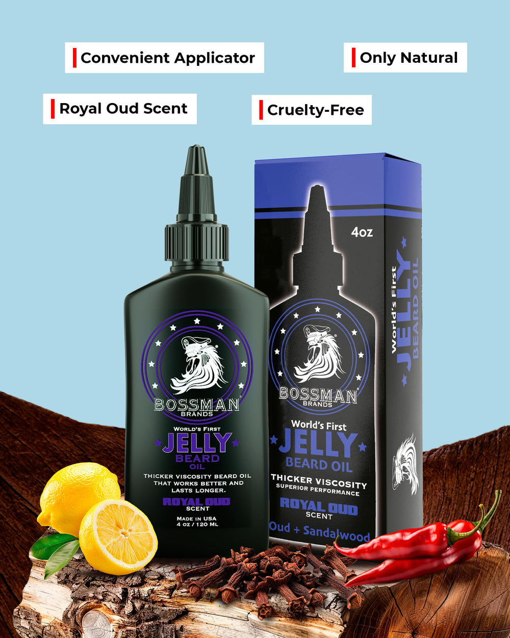 Natural ingredients in Bossman beard oil: beeswax, avocado and soybean oils