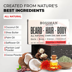 Bossman beard wash lather demonstrates a moisturizing cleanse for facial hair