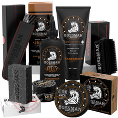 Bossman Big Boss jelly oil bottle for daily beard nourishment and skin conditioning.