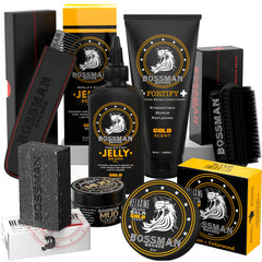 Bossman Big Boss Jelly Oil application boosts beard hydration and softness.