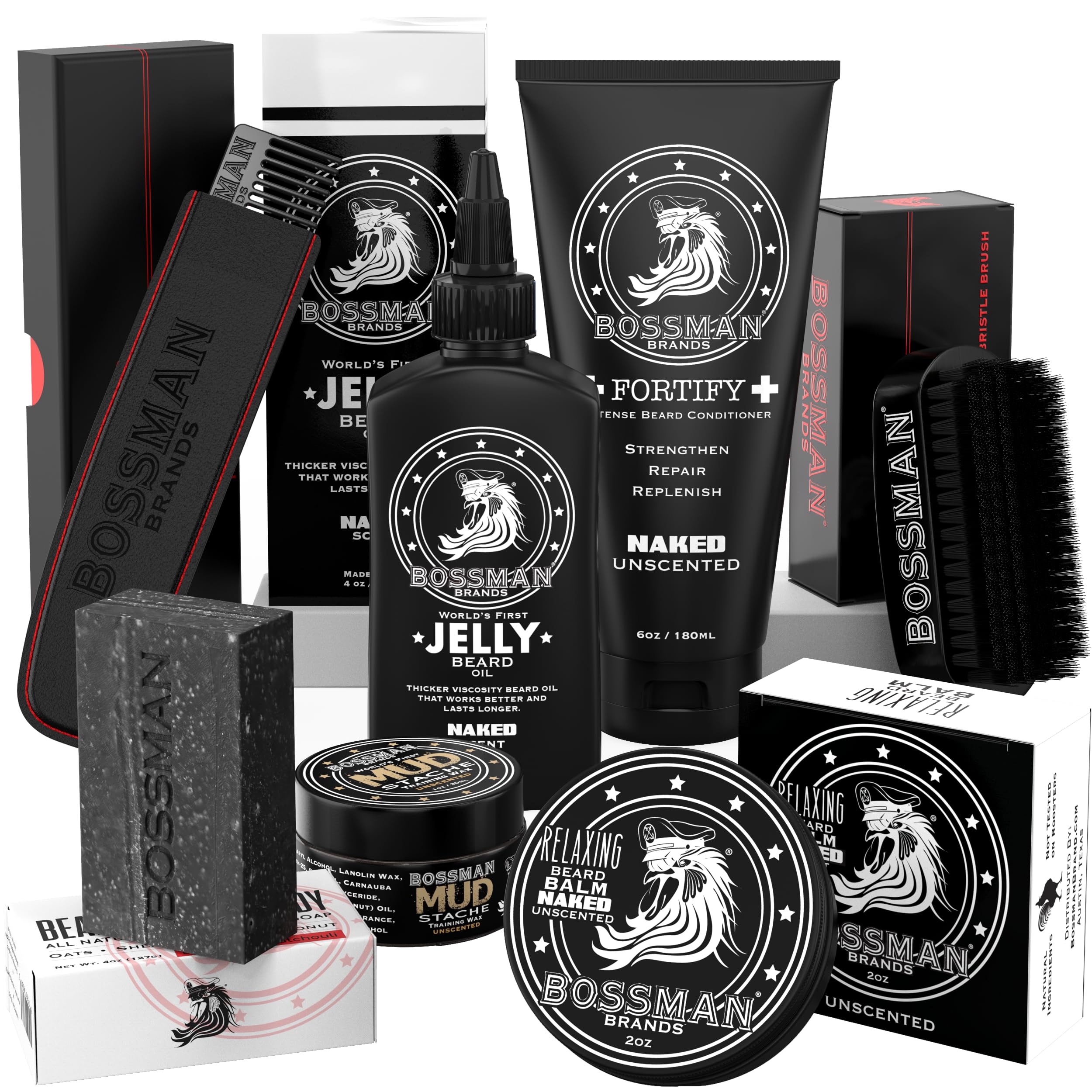 Bossman Big Boss Jelly Oil bottle close-up for daily beard nourishment