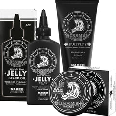 Bossman Essentials beard kit trio in gift box for grooming routine