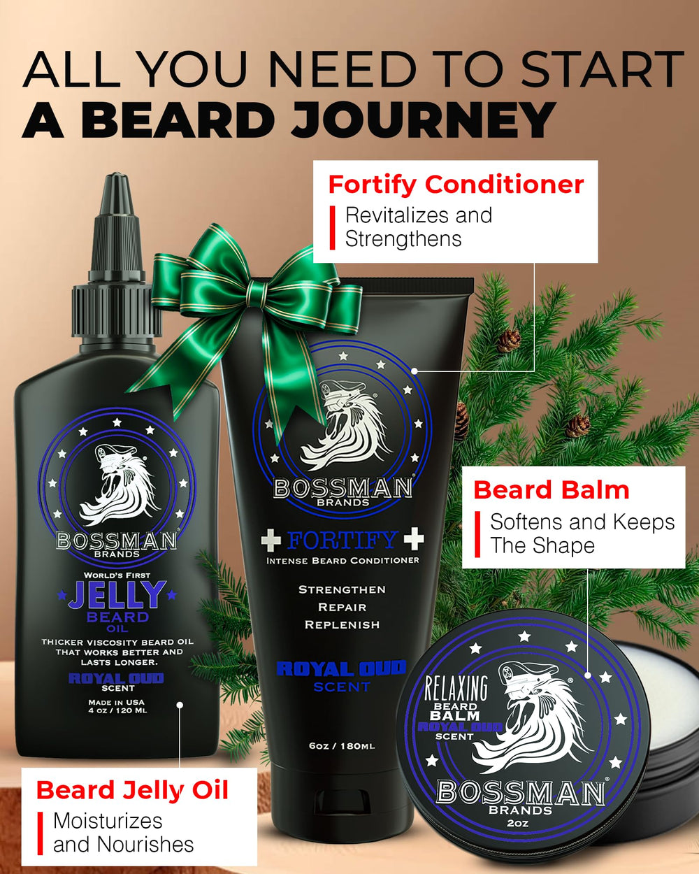 Jelly Beard Oil bottle close-up emphasizing moisture retention for fuller look.