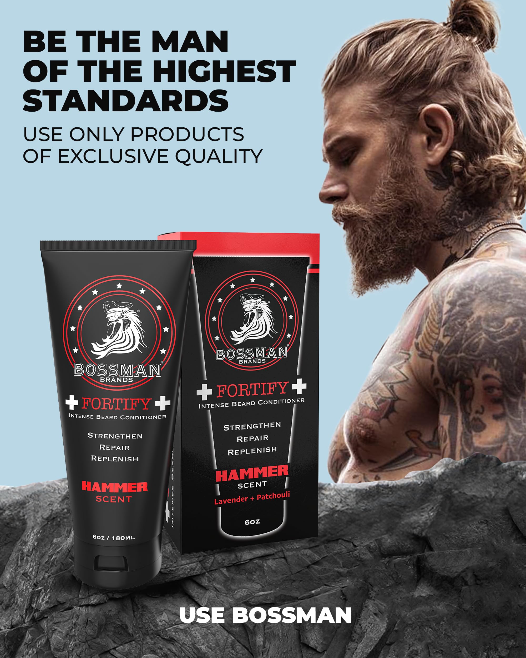 Bossman Fortify shower-ready conditioner softens beard after shampoo