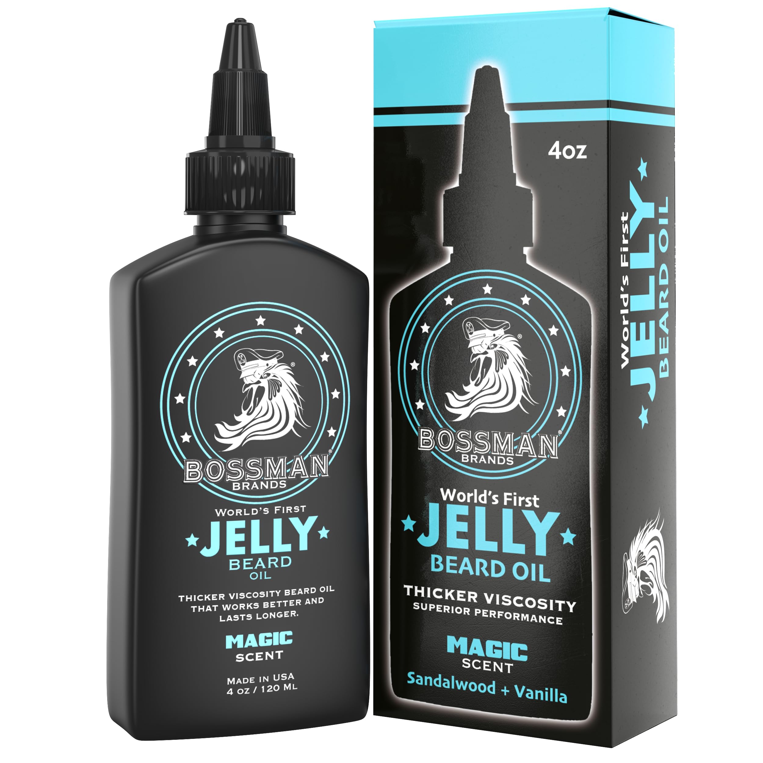 Bossman Jelly Beard Oil 4oz bottle for daily beard care.