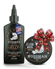 Bossman Jelly Beard Oil pour showing moisture boost for beard.