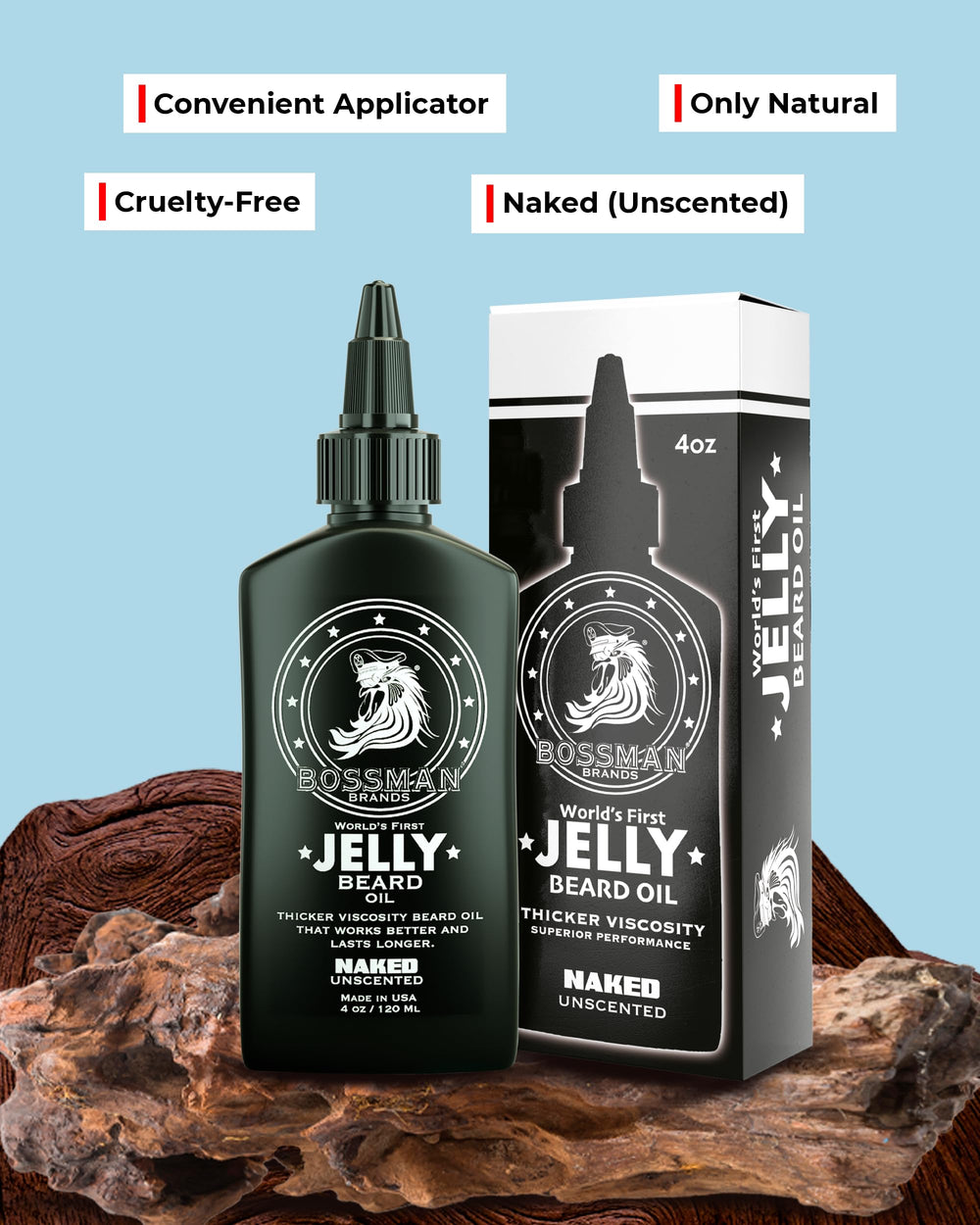 Close-up of jelly texture showing moisture retention for softer beard feel.