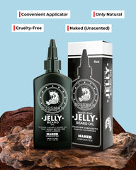 Close-up of jelly texture showing moisture retention for softer beard feel.