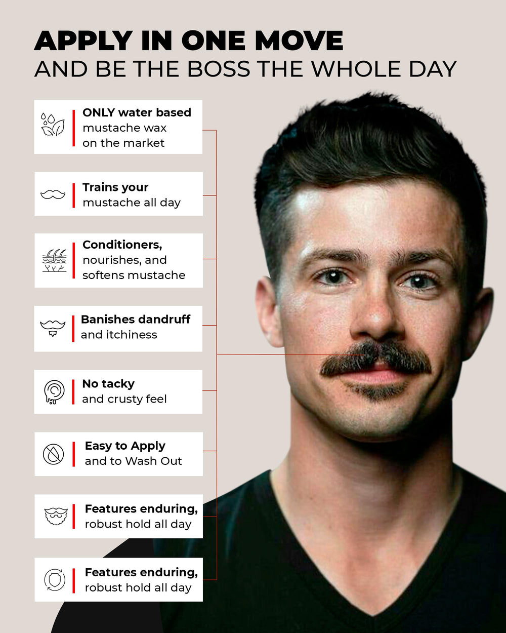 After application with tidy upper lip hair