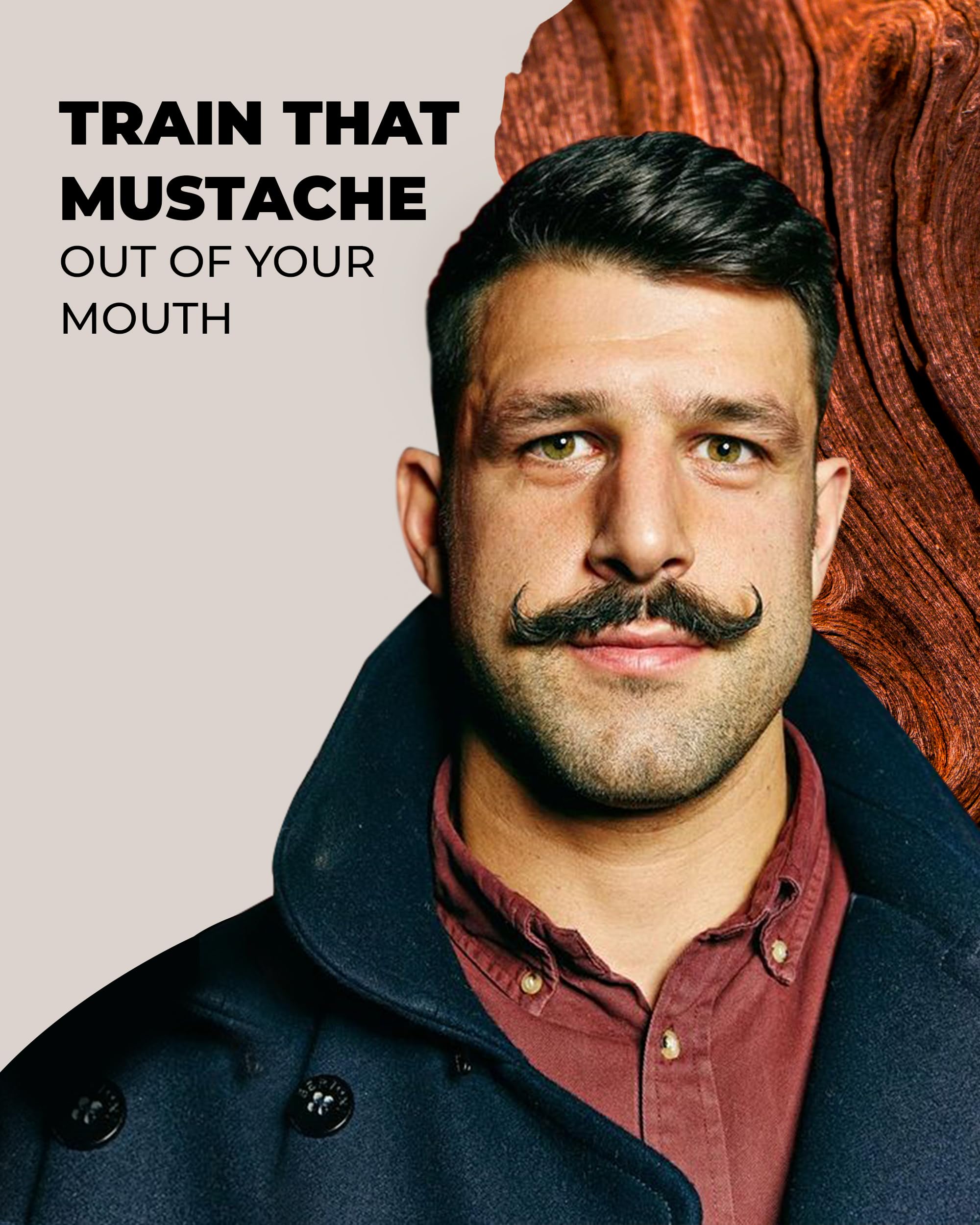 Training your mustache with Bossman MUDstache for a consistent style.