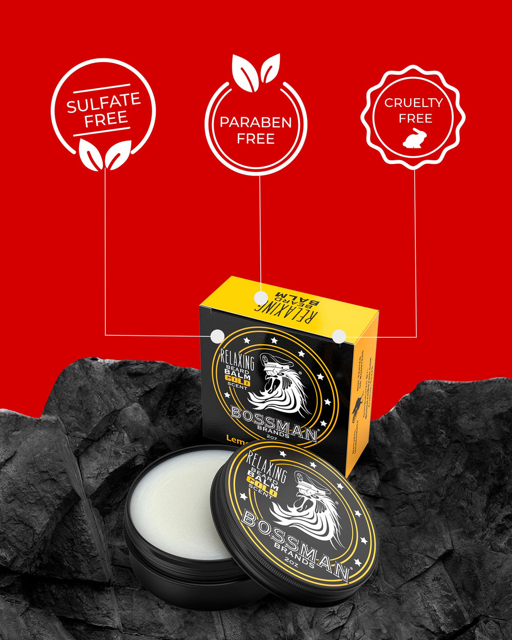 USA-made badge on Bossman balm signals quality and domestic production.
