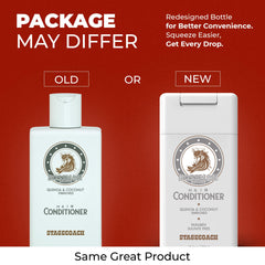 Bossman Stagecoach shampoo label closeup emphasizes paraben- and sulfate-free care.