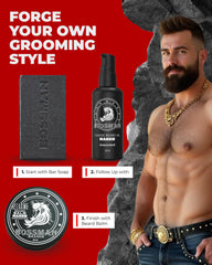 Natural bar soap bar from Bossman for beard, face, and body cleansing