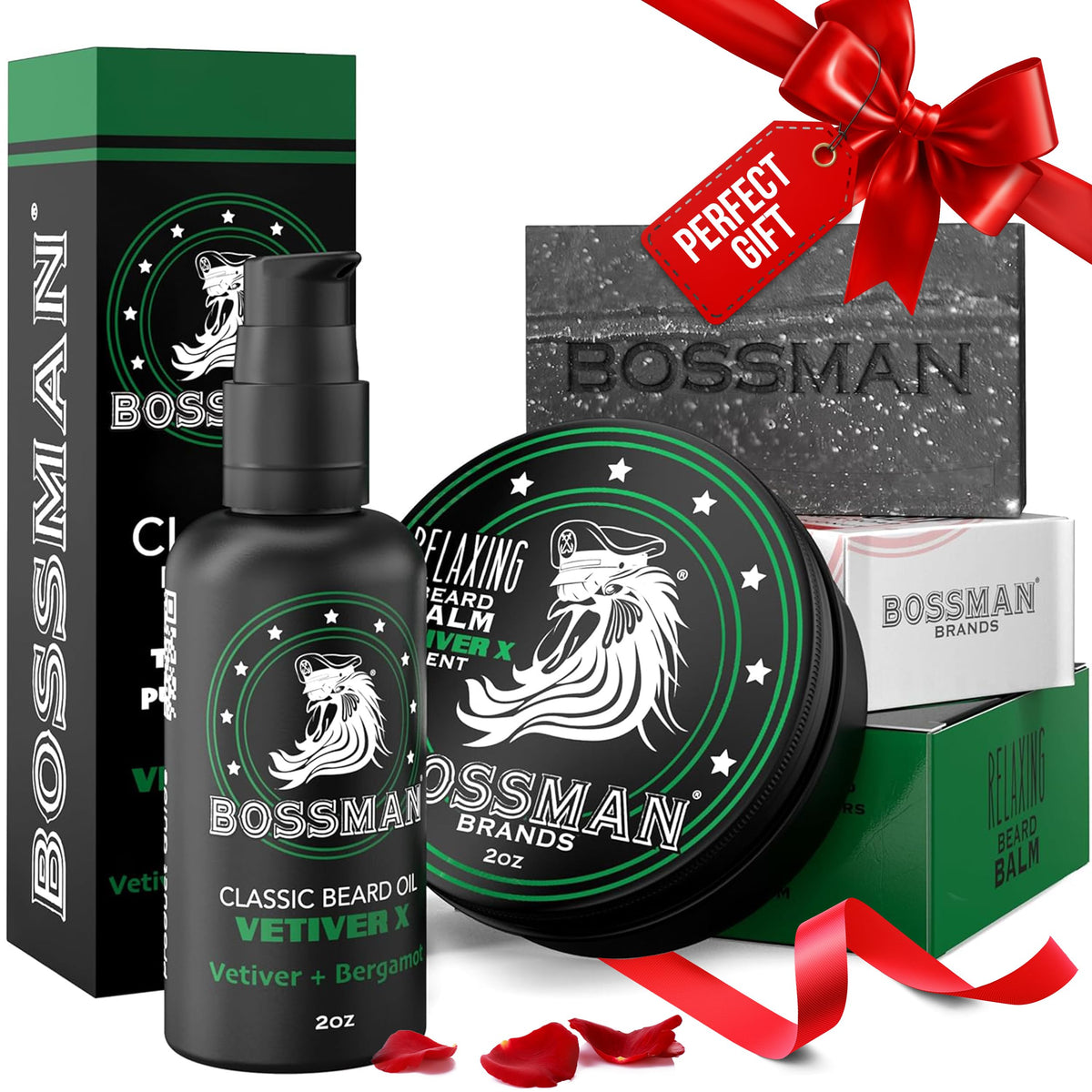 Bossman Starter Kit beard oil bottle – nourishes daily beard care