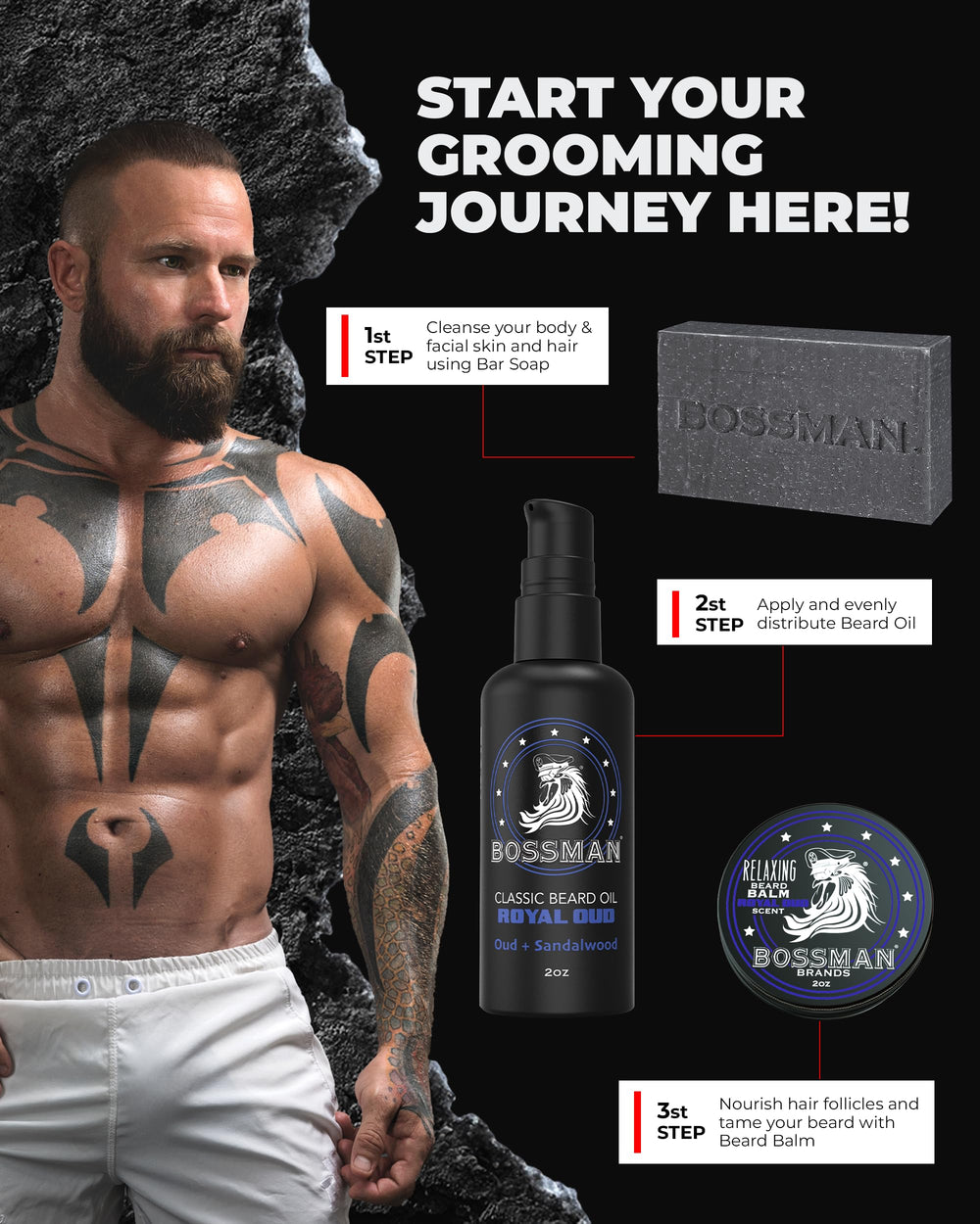 Bossman Royal Oud scent notes with cedarwood and bergamot.