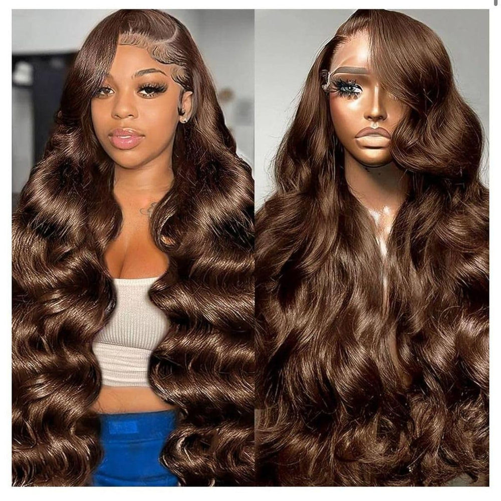 BOSTK 30in chocolate brown lace front wig with natural-looking hairline for daily wear