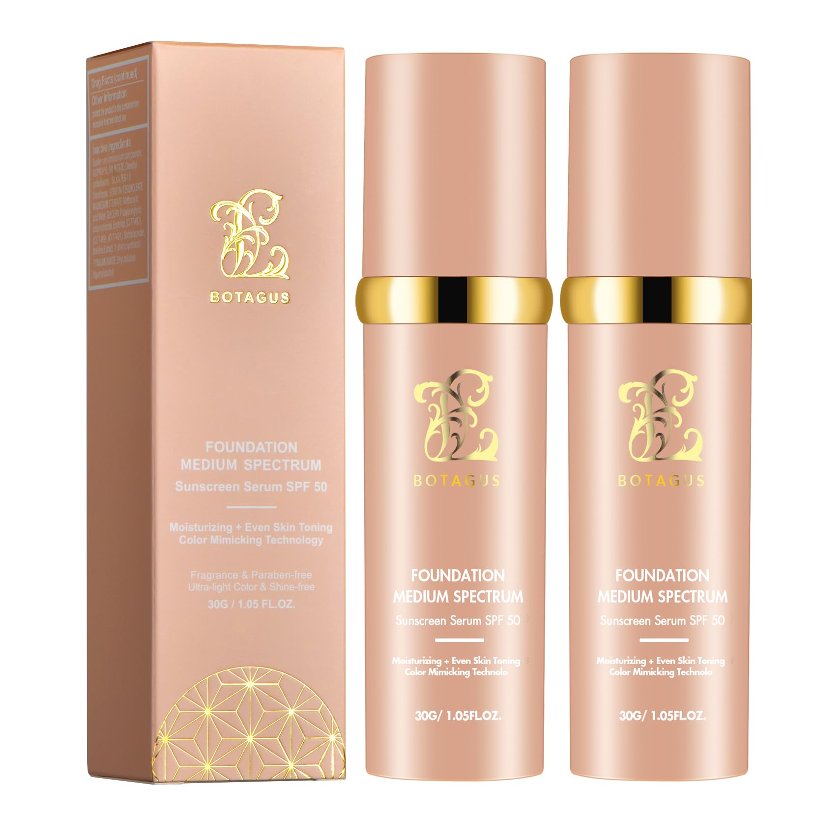 Botagus Match Cosmetics Foundation bottle pour shows easy application and SPF protection