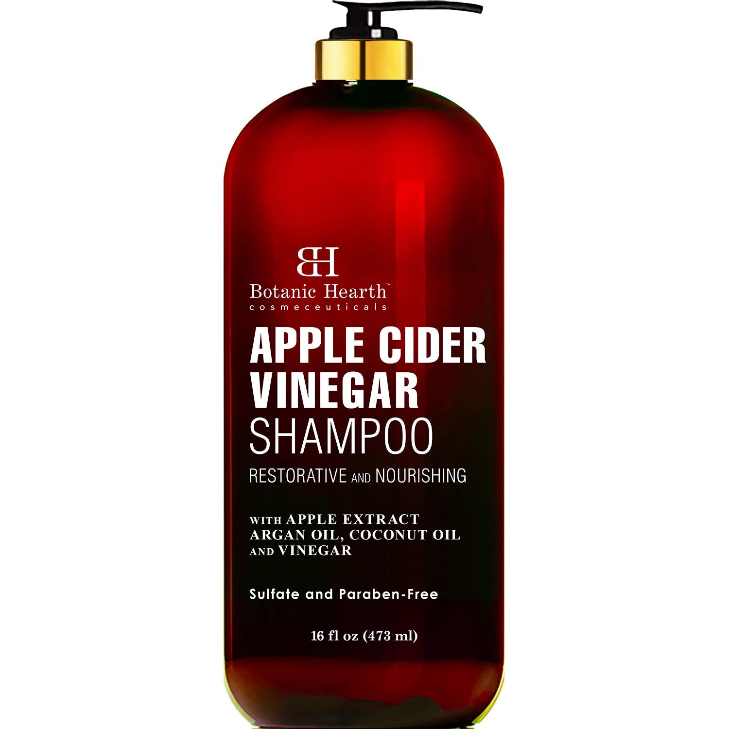 Botanic Hearth Apple Cider Vinegar Shampoo bottle 16 oz on display for daily use.