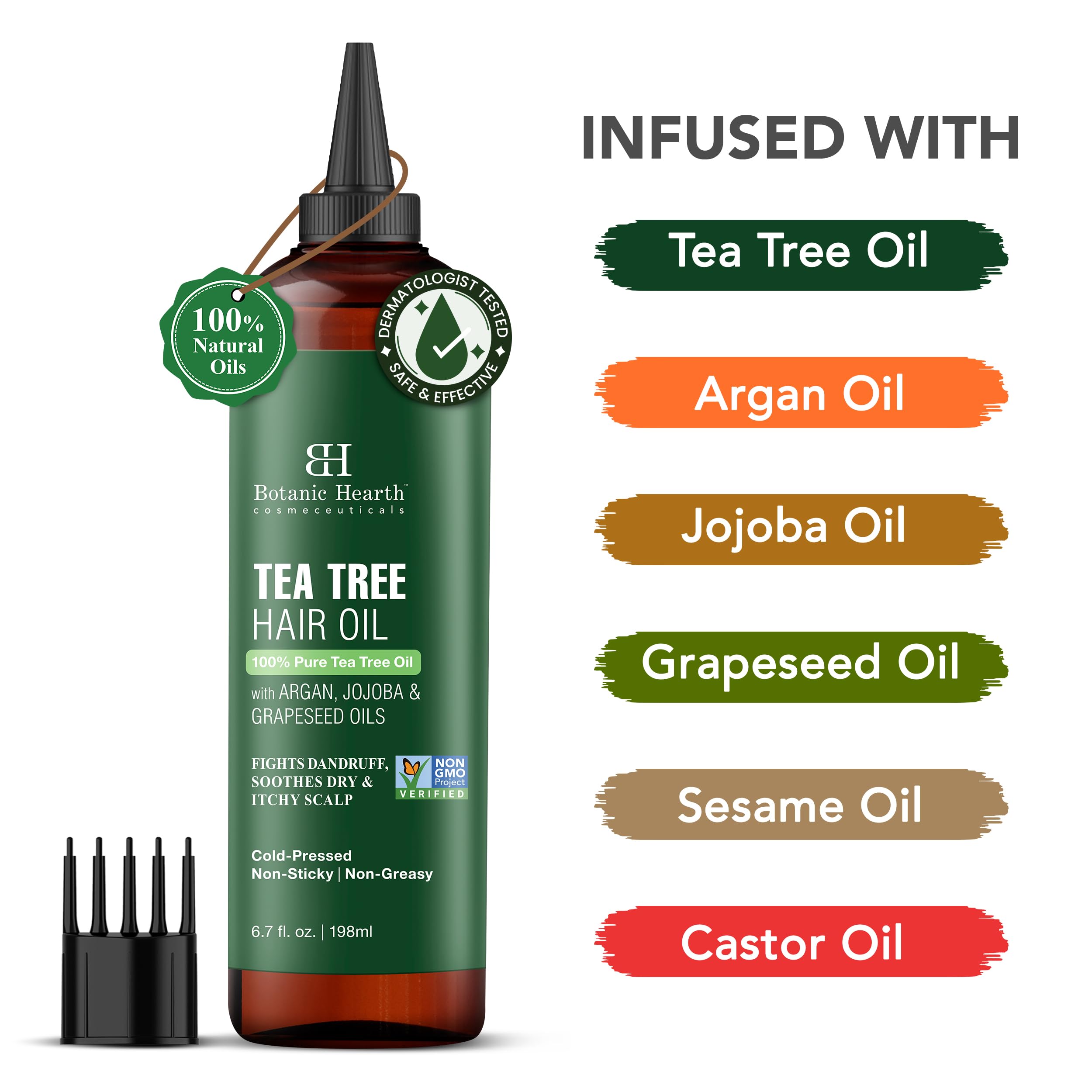 Botanic Hearth argan jojoba grape seed oils blend for deep hydration.
