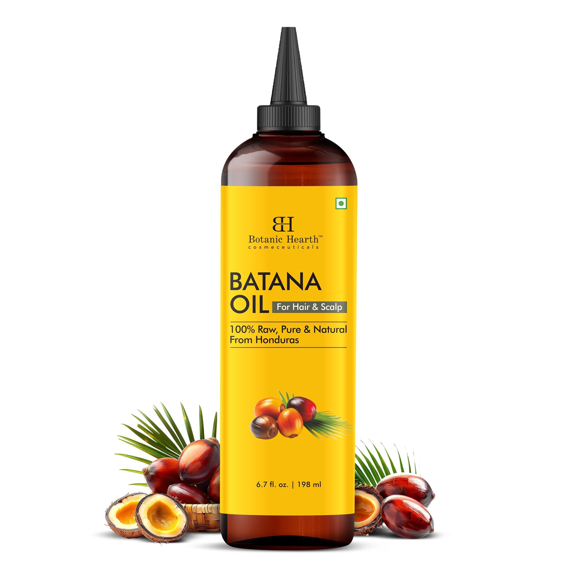 Botanic Hearth Batana Oil bottle shown for premium hair nourishment and scalp care