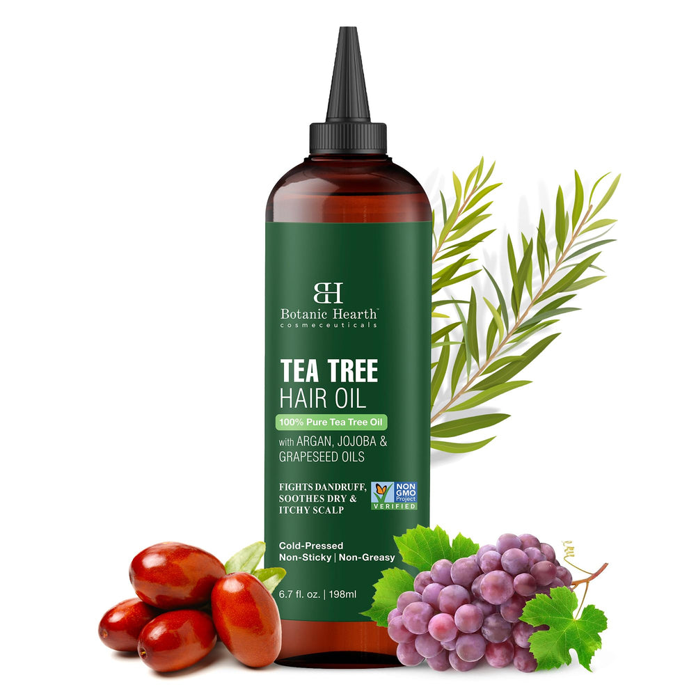 Botanic Hearth hair oil bottle close-up highlighting premium scalp nourishment.