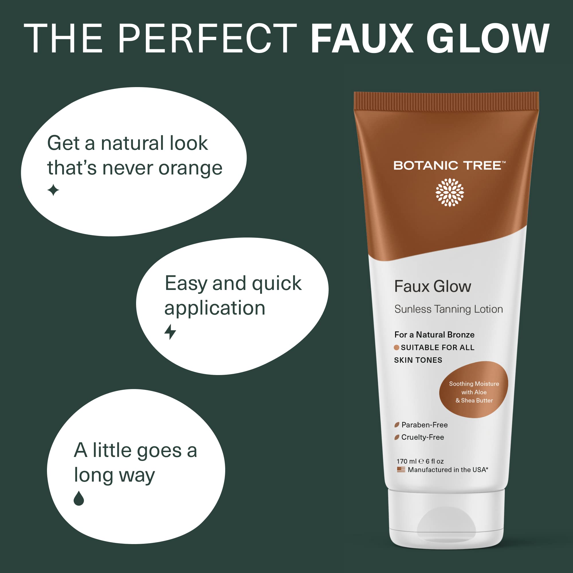 Creamy Botanic Tree Self Tanner lotion texture for even coverage.