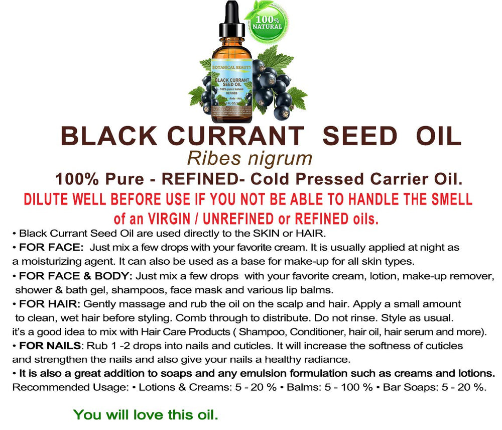 Botanical Beauty Black Currant Seed Oil nails care for strengthening.