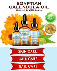 Brand label closeup showing pure calendula content and cruelty-free formula