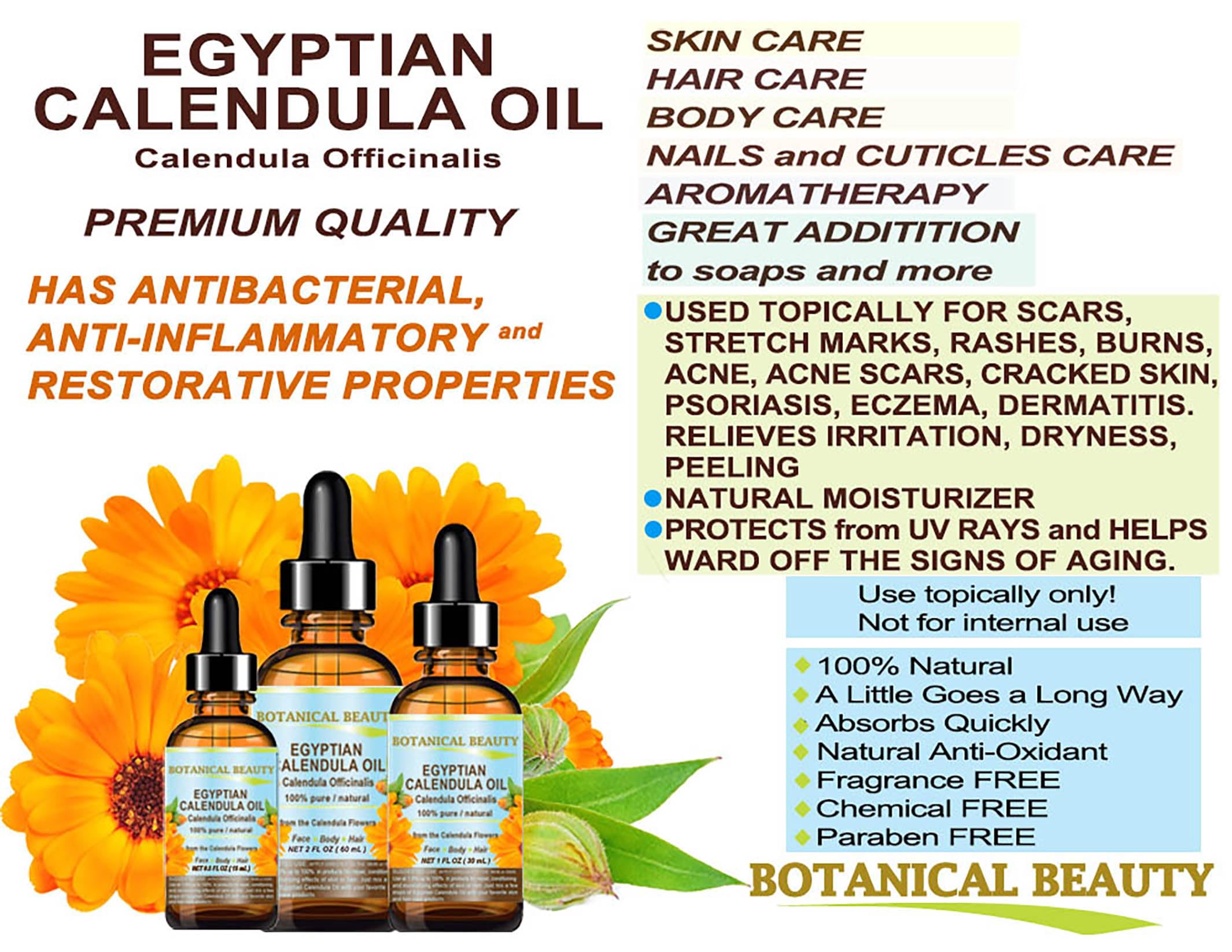 Calendula Oil texture appears silky and non-greasy for daily skincare
