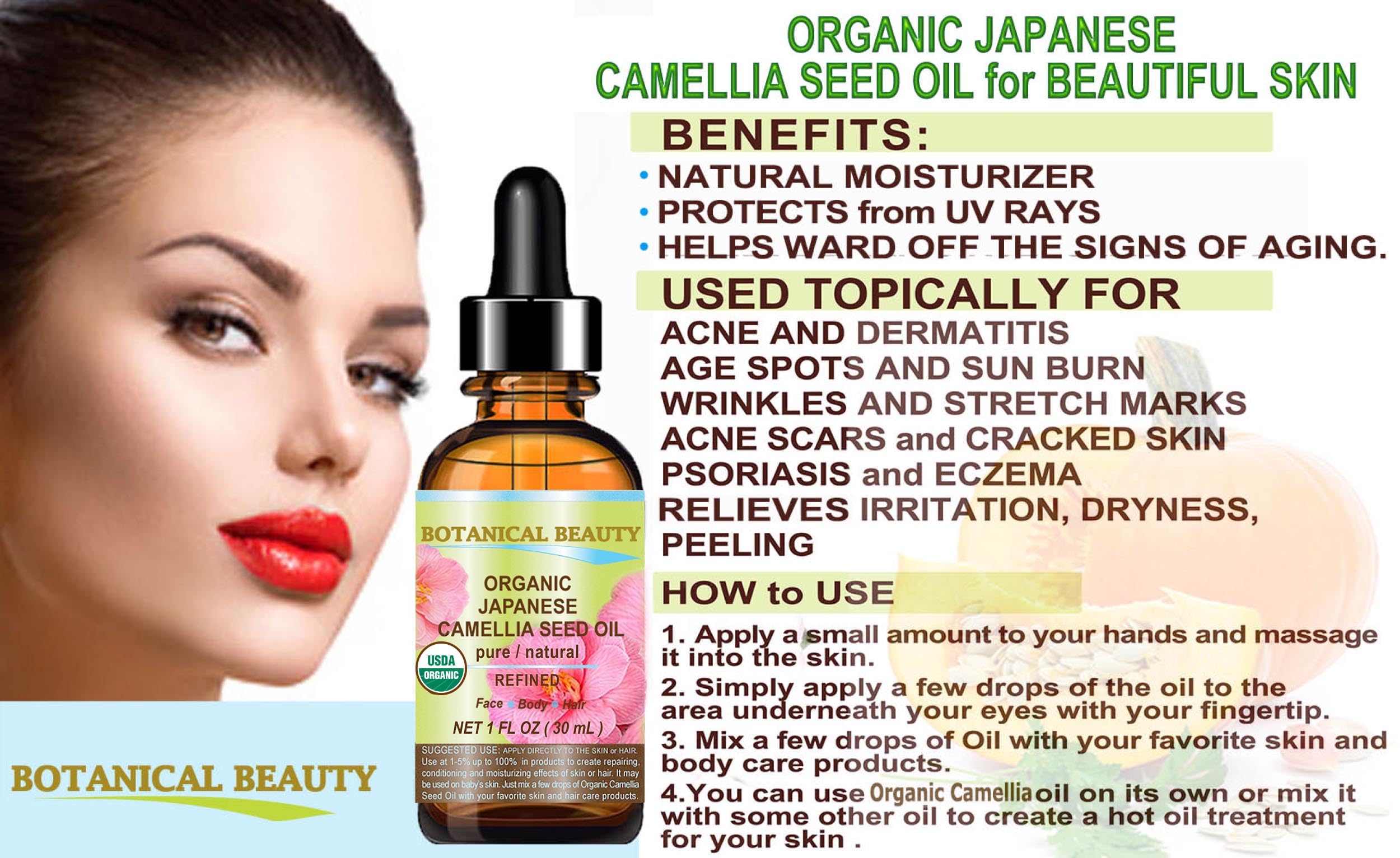 Unscented Camellia Seed Oil suitable for sensitive skin from Botanical Beauty