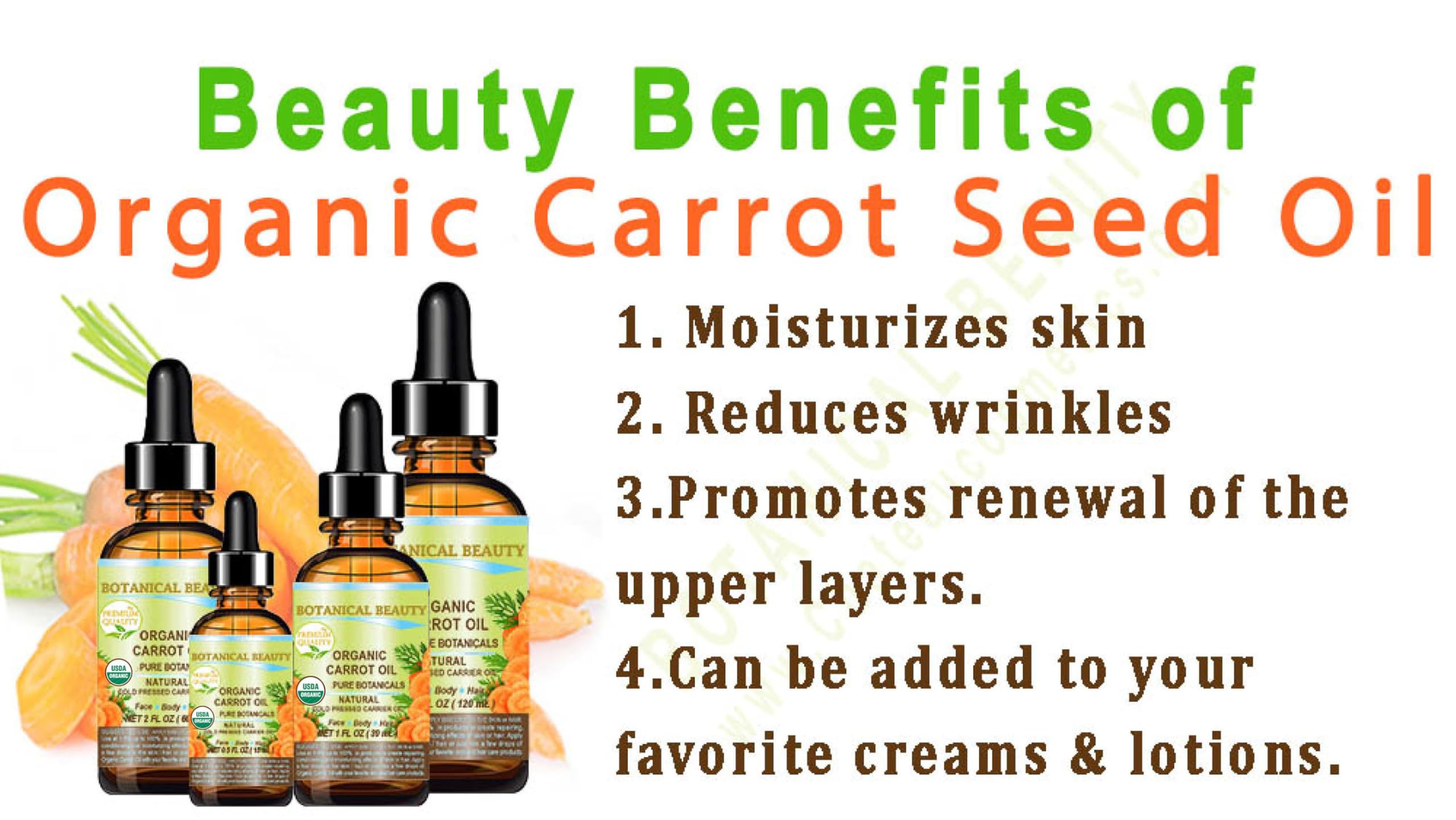 Hair application of Botanical Beauty carrot seed oil for shine.