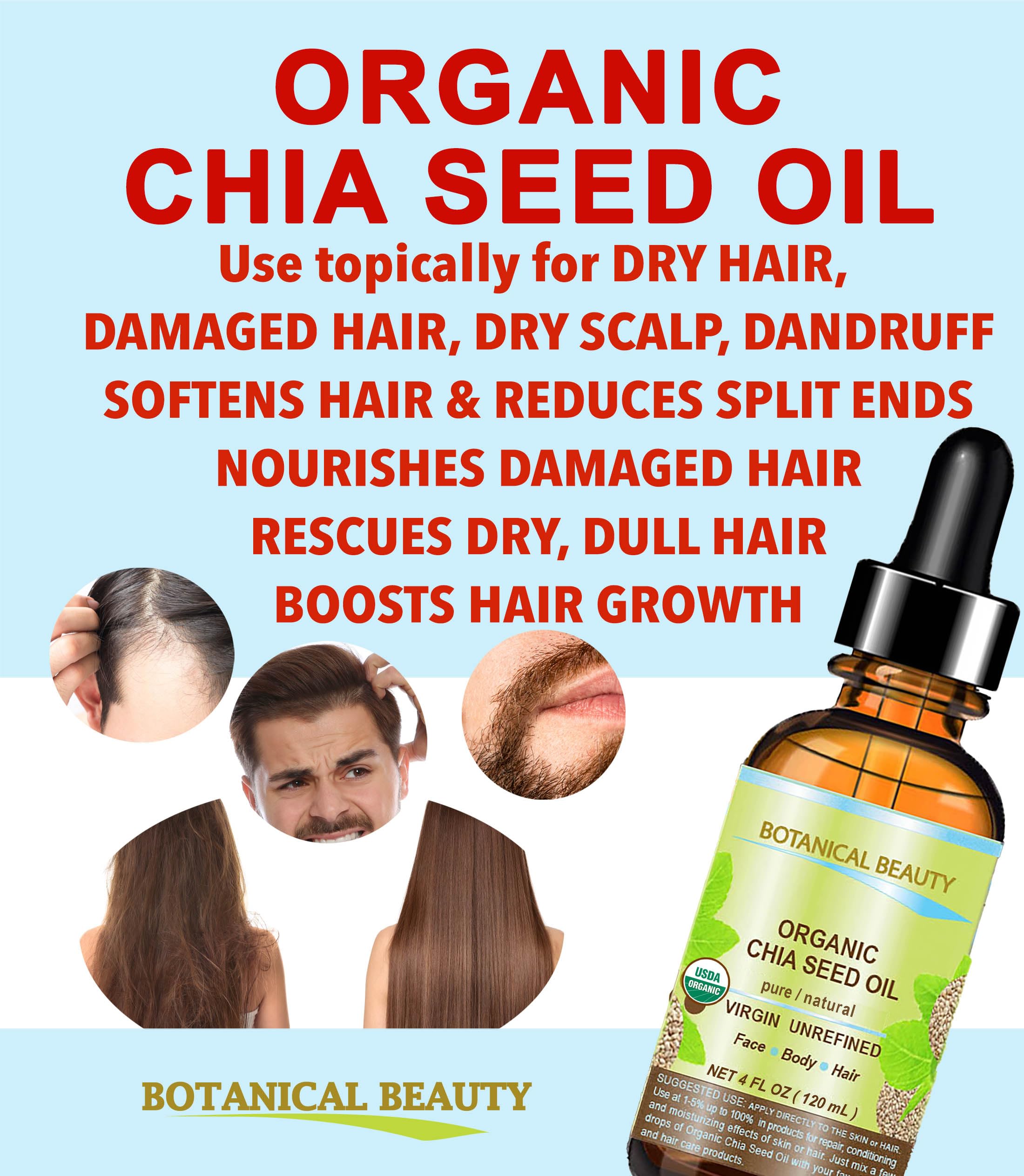Botanical Beauty Chia Seed Oil mixed into creams for enhanced moisturization.
