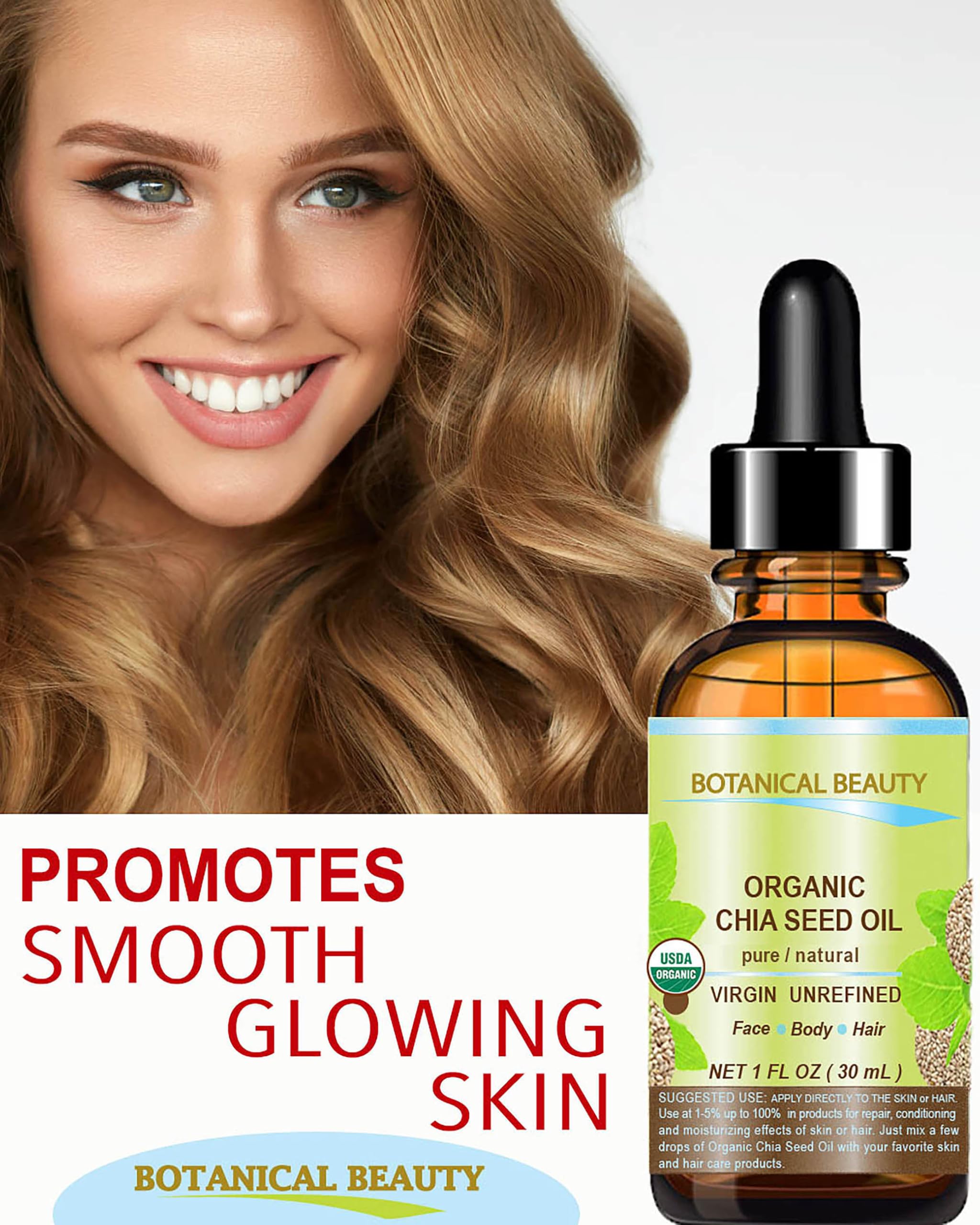 Botanical Beauty Chia Seed Oil on nails and cuticles for softness.