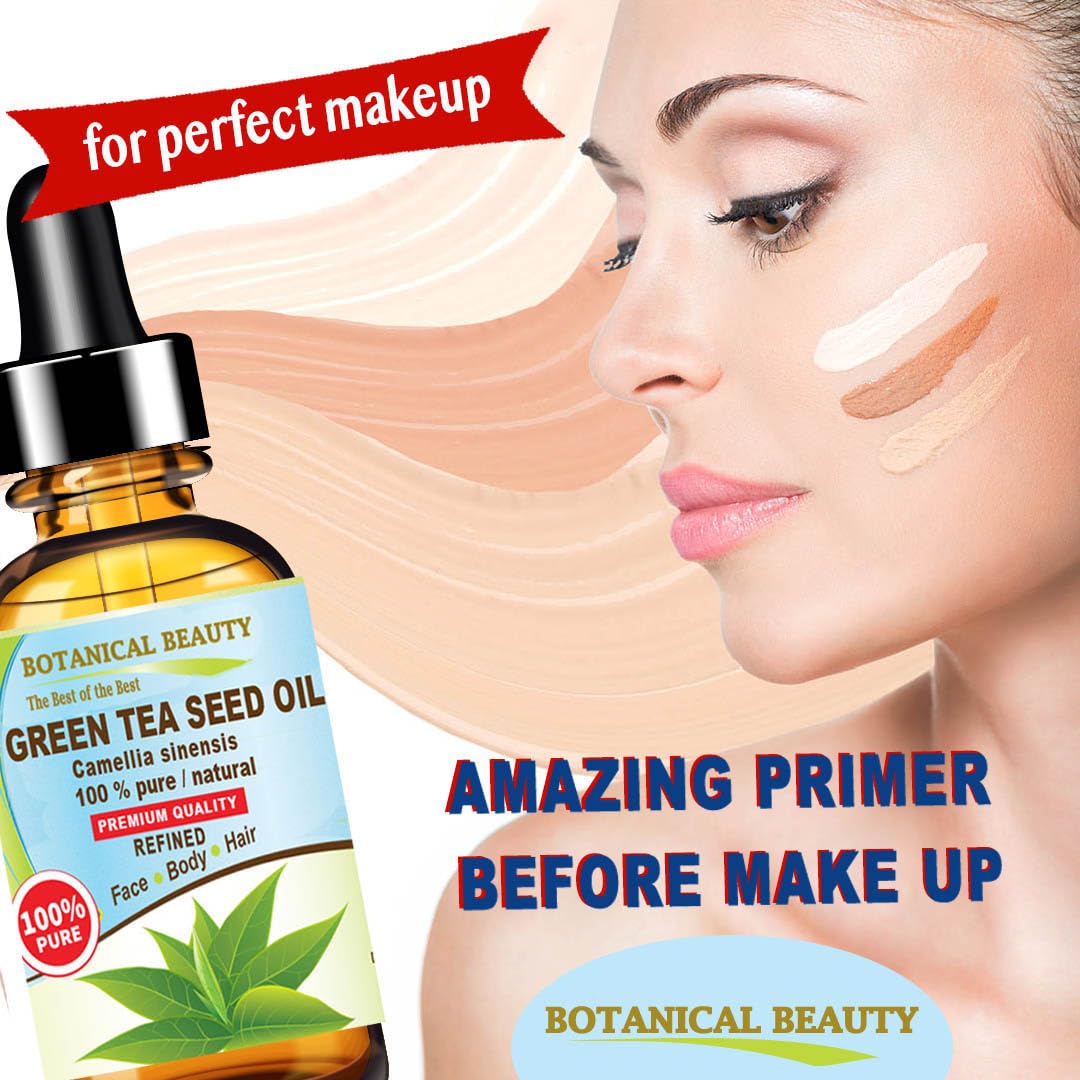 Botanical Beauty Green Tea Seed Oil texture is clear and light.