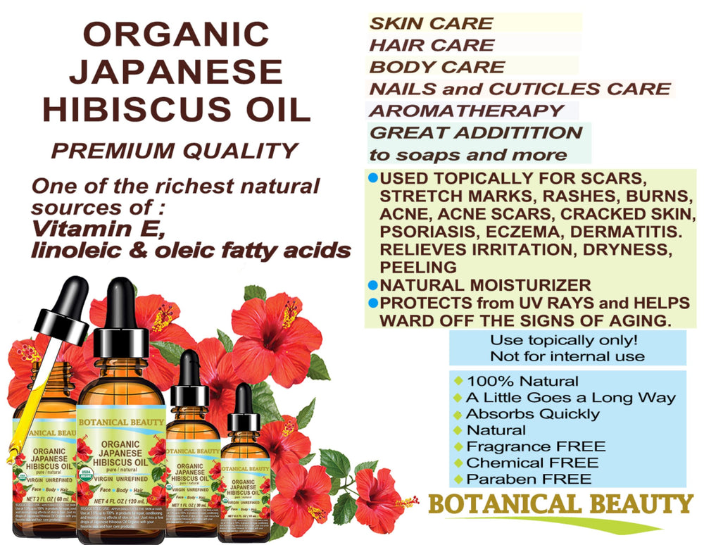 Botanical Beauty Hibiscus Oil for dry skin and cracking areas.