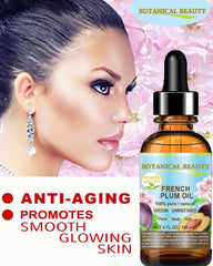 Botanical Beauty Plum Oil on hair provides nourishment and helps repair ends.