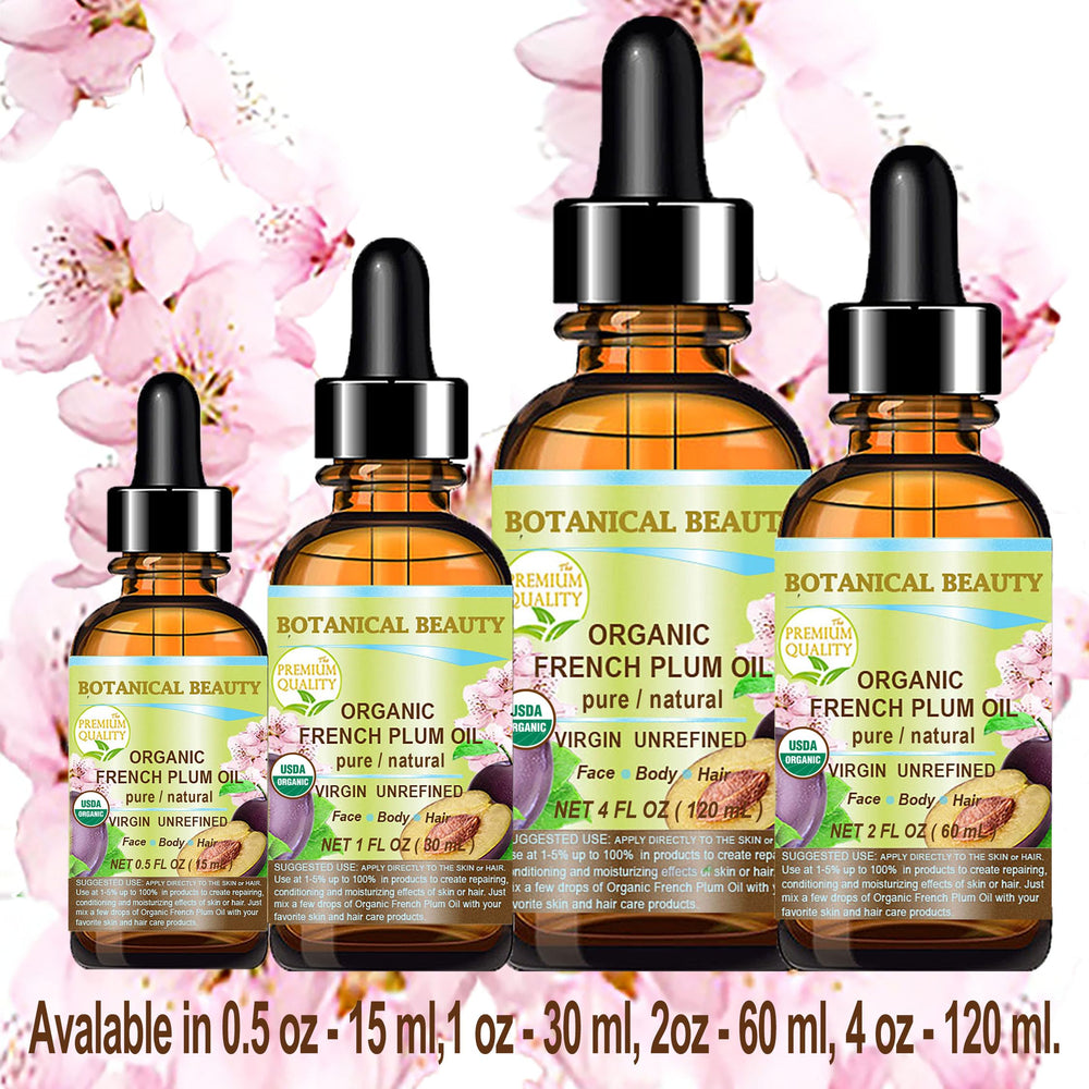 Botanical Beauty Plum Oil packaging and label signaling organic quality