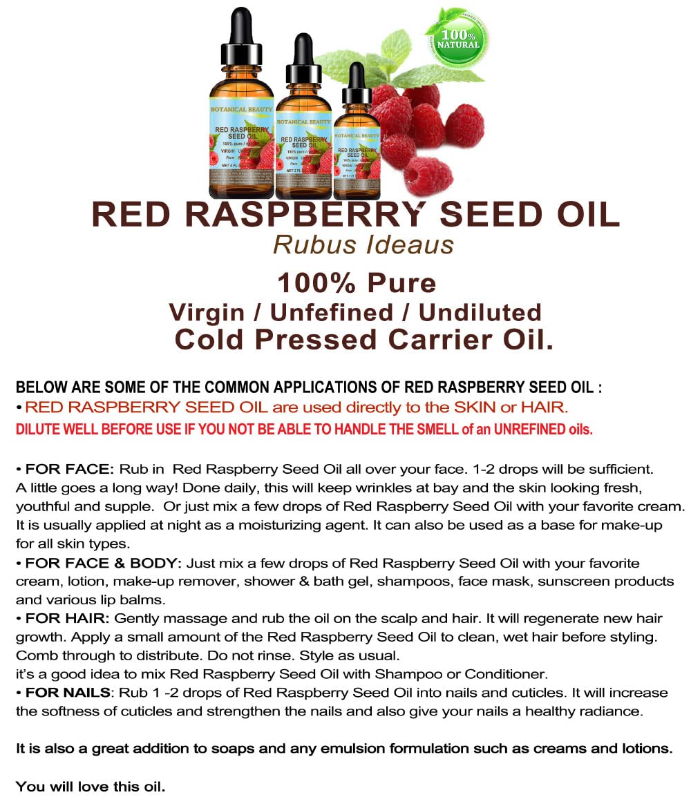 Botanical Beauty Red Raspberry Seed Oil USA-derived source supports clean skincare routines