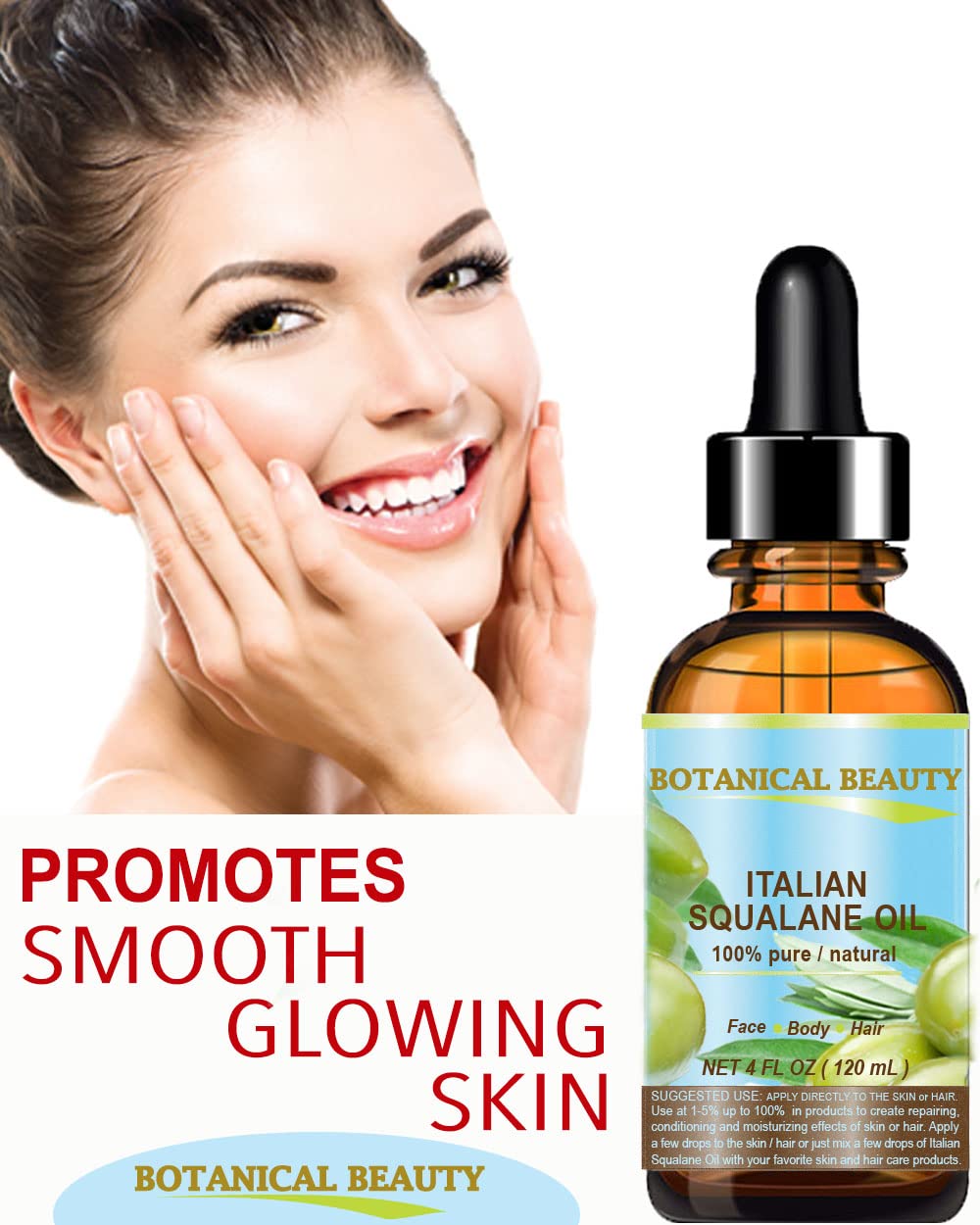 Botanical Beauty Squalane applied to the body for softness and moisture.