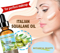 Botanical Beauty Squalane applied to the face for hydration and glow.