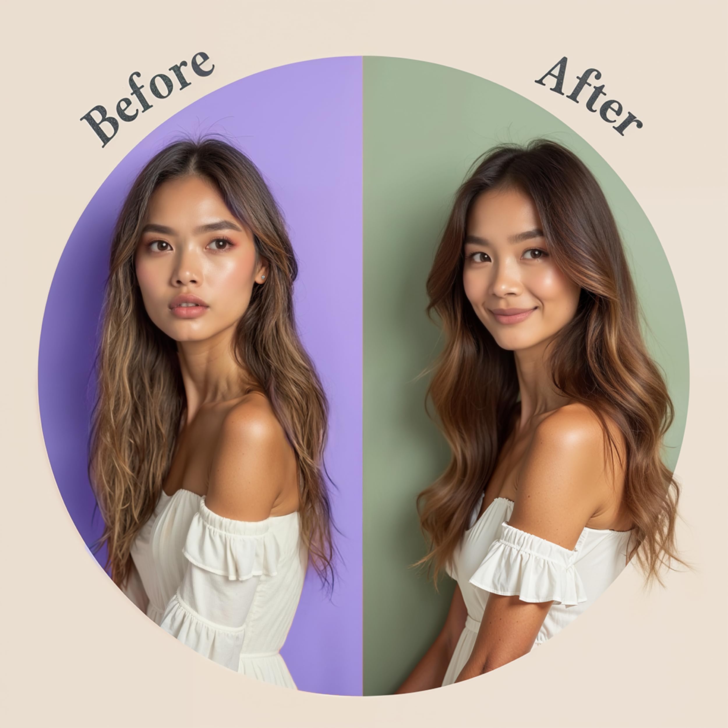 Botanical Green Care Lavender Cedarwood conditioner applying to hair for detangling