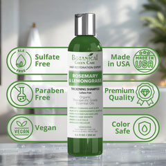Botanical Green Care ingredients: rosemary and lemongrass for scalp balance.