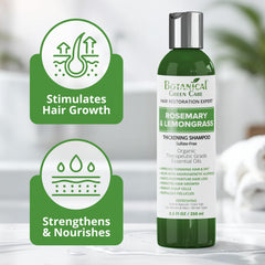 Rosemary & lemongrass shampoo lather demonstrates volumizing effect.